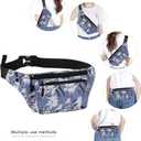 KAMO Fanny Pack, Waist Bag Sling Backpack Water Resistant Durable Polyester Small Waist Bag (A-Grey - leaves)