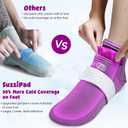 SuzziPad Foot Ice Pack Cold Socks & Gloves for Chemotherapy, Comfort Items for Chemo, Soothing for Feet, Cooling Therapy for Hand, L, Purple