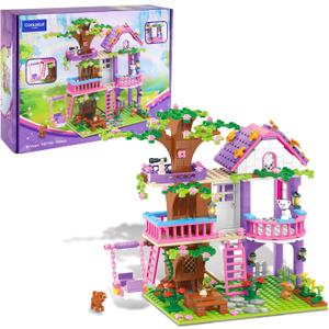 Tree House Building Set, 558PCS STEAM Forest Treehouse Building Blocks Set with Animals, Birthday Gifts for Kids Girls Boys Ages 6 7 8 9 10 11 12 +