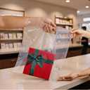 KEEPARTY 65PCS Clear Plastic Bags With Handles 15"x18" Perfect for Retail and Merchandise Clear Gift Bag for Boutiques and Small Businesses Gift and Trade Show Thank You Bags