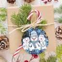Snow Man Christmas Ornaments for Christmas Tree Snow Man Tree Ceramic Ornament Hanging Snowmen Ornaments for Xmas Holiday Home Decor Gift Exchanges Idea Party Supplies(Three1)