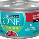 Purina ONE Natural, High Protein, Grain Free Wet Cat Food Pate, Beef Recipe - (Pack of 24) 3 oz. Pull-Top Cans (EXP 03/01/28)