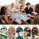 Blue and White Chinoiserie Floral Bird Mahjong Mat 31.5 x 31.5 Inch, Traditional Chinese Non-Slip Noise Reduction Mahjong Table Mat for American Mah Jong Poker Card Board Games Dominoes