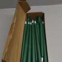 Rossesay 24 Pcs Flameless LED Taper Candles Battery Operated Candles 8.58'', 9.69'', 10.98'', 12.91'', 12.8'' Flameless Candlesticks Flickering for Halloween Christmas Church Wedding(Green)