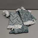 4 Pack Boho Bathroom Hand Towel 14 x 30 Inch 100% Turkish Cotton Decorative Boho Kitchen Hand Towel Farmhouse Bathroom Decor Set Absorbent Soft Guest Tea Gift (Green,white)