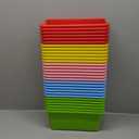 30 Pcs Small Cubby Bins Plastic Book Bins Classroom Stacking Containers Office Kids Storage Container Desk Organizer Basket for Home Nursery Playroom Classroom (30)