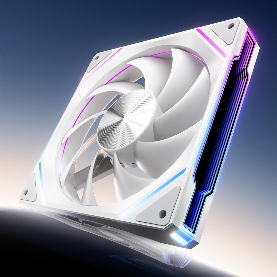AsiaHorse AMICIPro 140mm ARGB PC Fans, Ultra-Quiet Operation <30dB, 1800 RPM HDB Bearings, 12 LED Lights, Aura SYNC Compatible for Enhanced Cooling and Visuals (Non-Illuminated Blade)