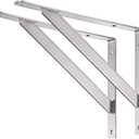 YUMORE 14" Stainless Steel Shelf Bracket, Max Load: 550lb Heavy Duty Solid Shelf Support Corner Brace Joint Right Angle Bracket, Pack of 2 (Silver)