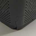 Mind Reader 60L Slim Laundry Hamper, Clothes Basket, Lid, Ventilated, Plastic, 17.25"L x 13.75"W x 23.5"H, Gray