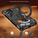for Samsung Galaxy S26 Ultra Case, [360 Spin Magnetic Stand] [Compatible with MagSafe], Military Grade Protective S26 Ultra Case with Kickstand & Ring Holder, Translucent Black
