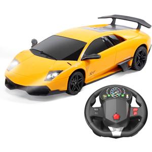HOLYFUN Remote Control Car for Boys, 2.4Ghz Hobby RC Race Car Toys with LED Lights, Ideal Gift for Kids and Adults