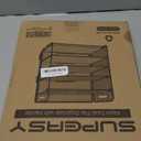 Supeasy 5 Trays Paper Organizer Letter Tray with Handle-Mesh Desk File Organizer, Paper Sorter Desk Organizer for Office, Home or School (White)