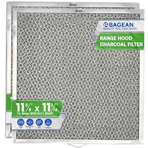 Stove Hood Vent Filter 11.6” x 11.2” BPQTF S99010317 Compatible with Broan Range Hood Filter Replacement for Ductless Overhead - Metal Mesh Filters Grease and Carbon Freshens Kitchen Oven Air (2-Pk)