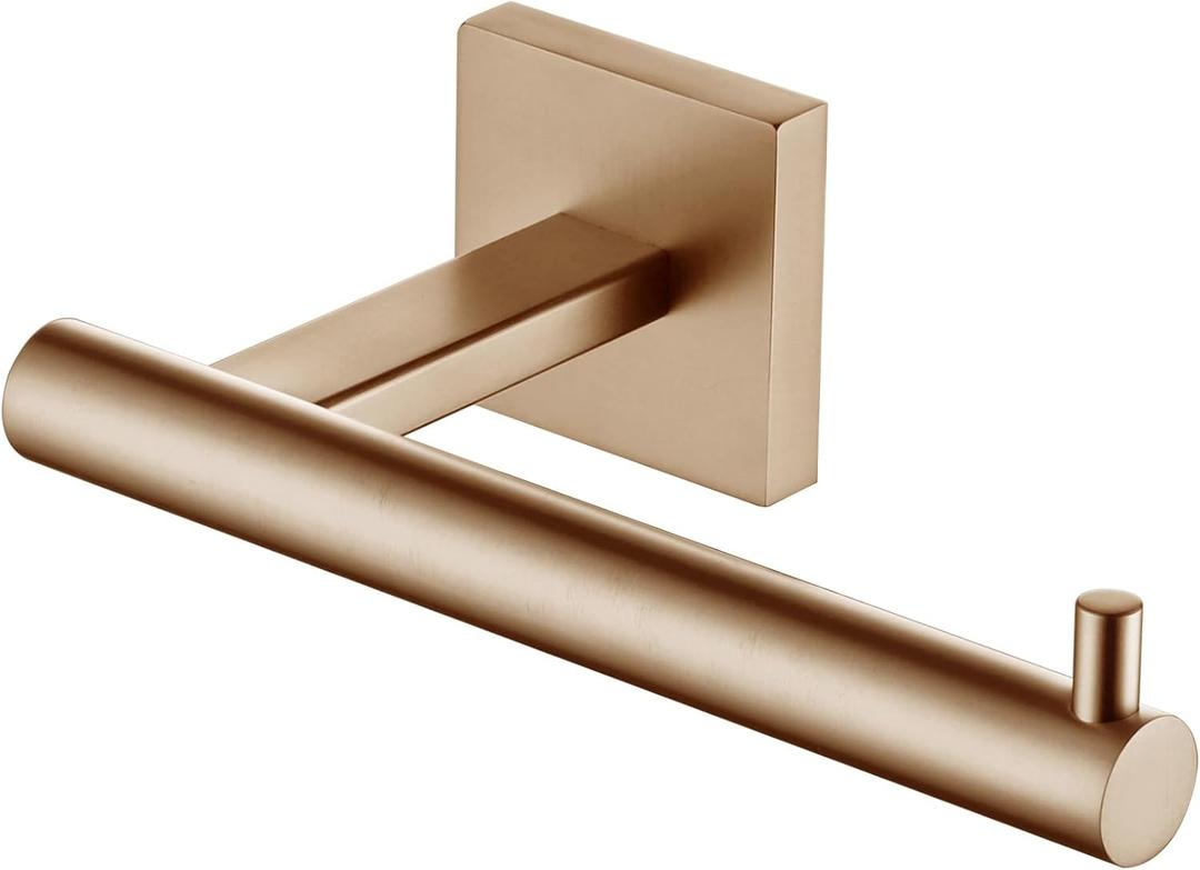 KOKOSIRI Toilet Paper Holder Champagne Bronze Toilet Roll Holder Hold Mega Rolls Kitchen Bathroom Tissue Paper Dispenser Stainless Steel, B2005CPG (Horizontal)