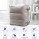 Inflatable Car Seat Foot Rest for Airplane or Toddler Bed for Air Plane (with Integrated Pump) (Grey)