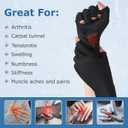NURCOM Compression Arthritis Gloves, Carpal Tunnel, Tendinitis, Tendonitis, Single Glove for Left & Right Hand, Open Finger Black Large