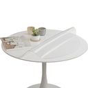 Eralove 2mm Frosted Round PVC Tablecloth, Dia.48 Inches, Waterproof, Wipeable, Kitchen Dining Room Wood Furniture Protector