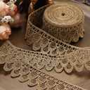 Venice Lace - 4.7 Yards Gold Metallic Lace Trim for Sewing, Clothes & Cake Decoration