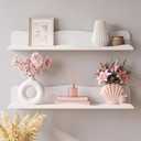 Pinkunn 2 Pack 24 Inch Acrylic Floating Shelves for Wall, No Drill, White