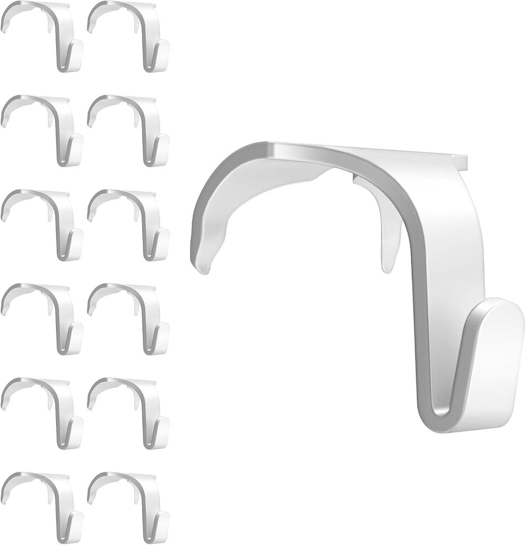 12 Pcs Molding Hooks for Picture Rails,Moulding Picture Rail Hangers Hooks for Art & Photos (White)