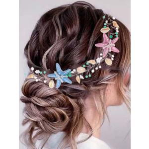 Yean Starfish Hair Vine Seashell Headband Beach Mermaid Hair Accessories for Women