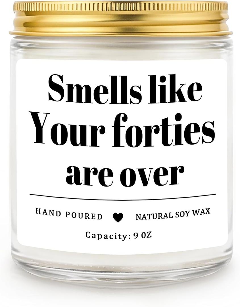 Homsolver 50th Birthday Gifts for Her Him, 9OZ Lavender Scent Birthday Candles with 50+ Hours Burn Time, Unique Handmade 50th Birthday Decorations for Women, Men, Friend, Sister, Wife, Husband