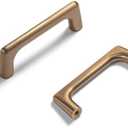 Goo-Ki Champagne Copper Cabinet Pulls with 3''Hole Centers, Zinc Alloy Cabinet Handles for Dresser,Wardrobe,Cupboard, 6 Pack