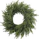 24" Real Touch Norfolk Pine Wreath for Front Door Artificial Christmas Wreath Green Faux Pine Wreath for Wall Windows Mantle Outdoor Christmas Decoration