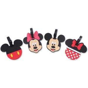 4 Pcs Set Mickey Minnie Silicone Travel Luggage Baggage Identification Labels ID Tag for Bag Suitcase Plane Cruise Ships with Belt Strap