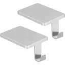 AMAZING TIME 2 Pcs Silver Christmas Metal Stocking Holders, Non-Slip Heavy Duty Mantle Hangers Weighted Iron Hooks for Fireplace Tabletop Shelf Xmas Holiday Decoration