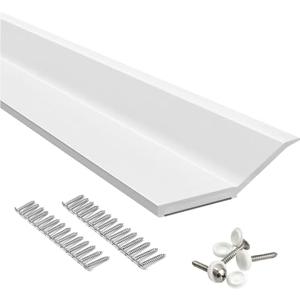 FOSLUOC Garage Door Seal Top and Sides Seal Strip White 34.4FT Rubber Weather Stripping Replacement Soft and Hard Composite, Weatherproofing Universal Sealing