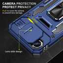 for iPhone 16E Case with 2 Screen Protectors,Built-in Slide Camera Cover,for 16EPhone Case with 360Rotation Stand Ring,Shockproof Anti-Scratch Military-Grade Drop Heavy Duty Protection Blue