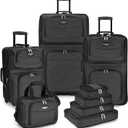 Travel Select Amsterdam Expandable Rolling Upright Luggage, Gray, 8-Piece Set