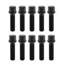 M14x1.5mm Ball Seat Wheel Lug Bolt for Volkswagen 19mm Hex 50mm Shank Length Sturdy | Extended Bolts Black 10 Pcs