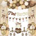 A Tini Bit Older Birthday Decorations, Gold Brown Glitter Tiny Bit Older Banner Balloon Garland Cake Toppers Bows Fringe Curtain for Girls Women Espresso Martini Bar Bachelorette Party Decor Supplies, Brown