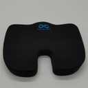 Everlasting Comfort Doctor Recommended Memory Foam Seat Cushion for Office Chairs & Car - Ergonomic Office Desk Accessories - Cushions for Tailbone Pain Relief, Sciatica & Back Support Pillow (Large, Black)