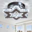 Chandelier LED Crystal Chandelier Modern Flush Mount Ceiling Light Fixtures LED Star Mini Chandeliers Light Fixture Ceiling Lamp for Kitchen Hallway Foyer Bedroom Dinning Room (Cool White)
