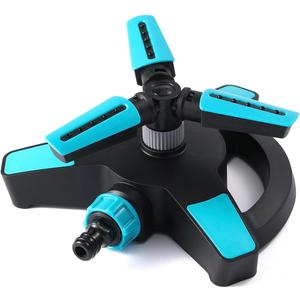 Whirling Rotating Sprinkler for Yard - 3500 sq. ft. Coverage Lawn Sprinkler with 360 Rotation Arms, Outdoor Watering Tool for Garden and Kids' Summer Fun, Ground Spike Included, Green