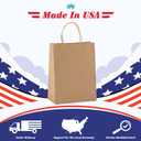 GSSUSA 100 Pack Brown Paper Bags with Handles, 8 x 4.25 x 10.5 in Medium Kraft Gift Bags Bulk for Small Business, Retail Shopping, Party Favor & Merchandise, Sturdy, Made in USA