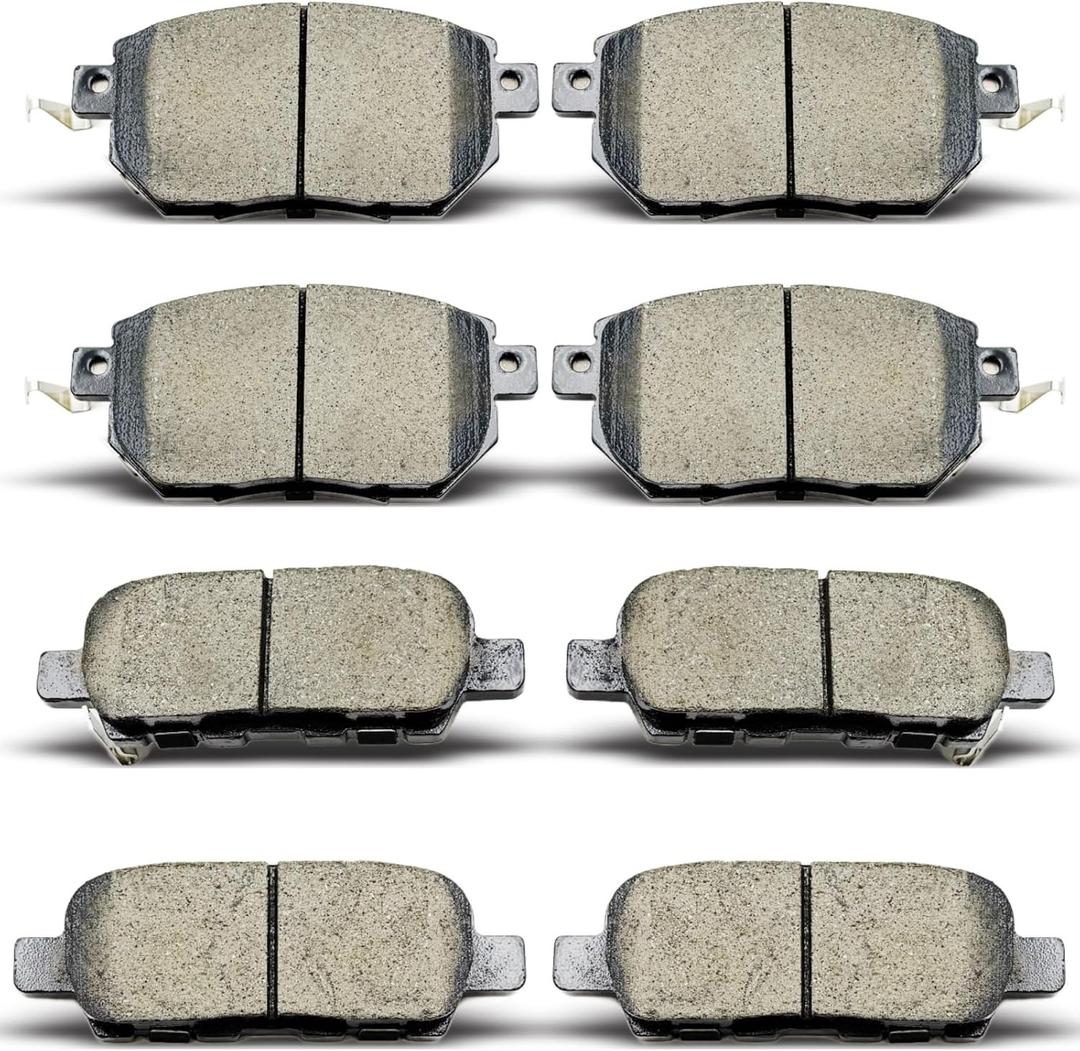 D905 D969 Ceramic Front Rear Brake Pads Set Fit For 2003-2012 Nissan Murano,For 2004-2008 Maxima,For 2005-2006 Altima,For 2003-2005 Infiniti FX35 FX45 (8pcs)