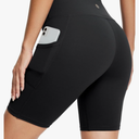 baleaf Women's 8" Biker Shorts High Waist Yoga Workout Gym Running Volleyball Spandex Shorts with Pockets L