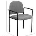 Flash Furniture Tiffany Comfort Gray Fabric Stackable Steel Side Reception Chair with Arms
