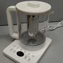 Electric Tea Kettle with Infuser, 1.5L Glass Water Boiler with Temperature Control, 24H Keep Warm & Auto Shut-Off, White