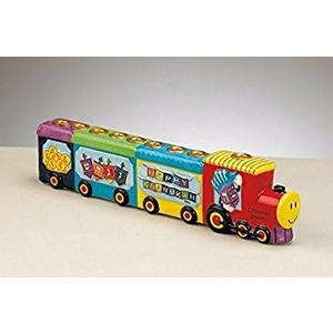 Chanukah Express Menorah . Hand Painted Ceramic Menorah by Artist BR Leiner