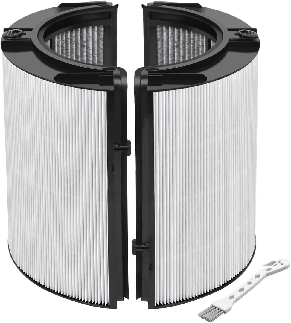 360 Combi Glass True H13 HEPA + Carbon Filter for Dyson HP1 PC1 PC2 TP10 HP10 HP09 TP09 HP07 TP07 TP06 HP06 PH04 PH03 PH02 PH01 DP04 HP4B PH3A TP7A TP7C TP4A TP4B PH2 HP2, 2-in-1 Replacement Filter