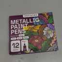ARTISTRO 12 Metallic Markers, Medium Point Metallic Marker Pens for Wine Glasses, Rock Painting, Black Paper, Scrapbooking Crafts, Card Making, DIY Photo Album, Ceramic