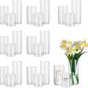 Glasseam Clear Cylinder Vases Set, 24Pcs Glass Vases for Centerpieces Bulk, Modern Floating Candle Holder for Decor, Hurricane Candle Holders for Wedding Table Decor (5.5"/7.5"/9.5")
