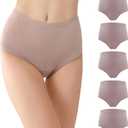 BATTEWA Incontinence Underwear for Women Washable, Leak Proof Underwear High Waist Cotton,Bladder Leakage 50ML (5Blush, Medium, 5 Pack)