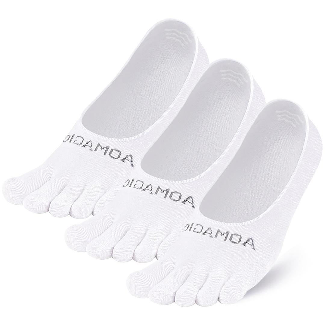 OrrinSports Toe Socks Women Low Cut No Show Socks Non-Slip Invisible Ankle Sock Liner Five Finger Sock (3 Pack)