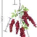 4pcs 47.2-inch Artificial Fake Wisteria Hanging Flower Garland Silk Flower String Home Party Decoration White Blue Pink Purple (Crimson)